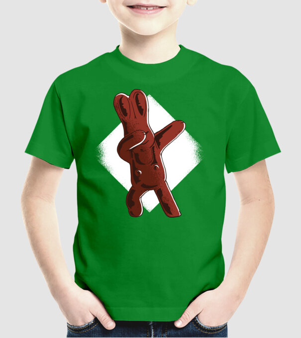 Iepuraș de Ciocolată model verde pe tricou