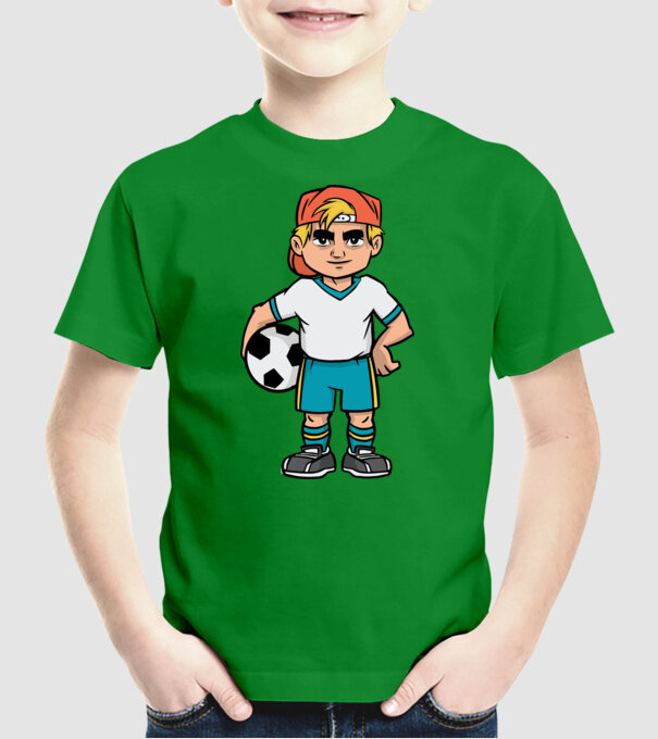 Băiat Fotbalist model verde pe tricou