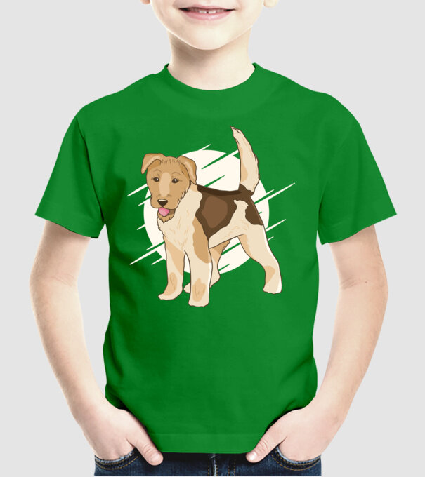 Fox Terrier model verde pe tricou