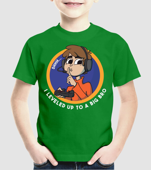 Gamer Frate mai mare model verde pe tricou