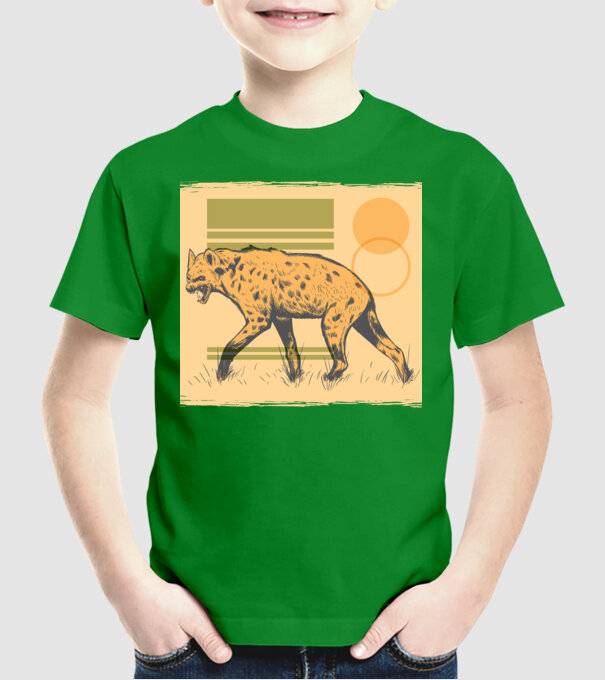 Hienă model verde pe tricou