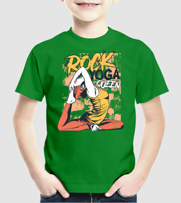 Regina Yoga model verde pe tricou