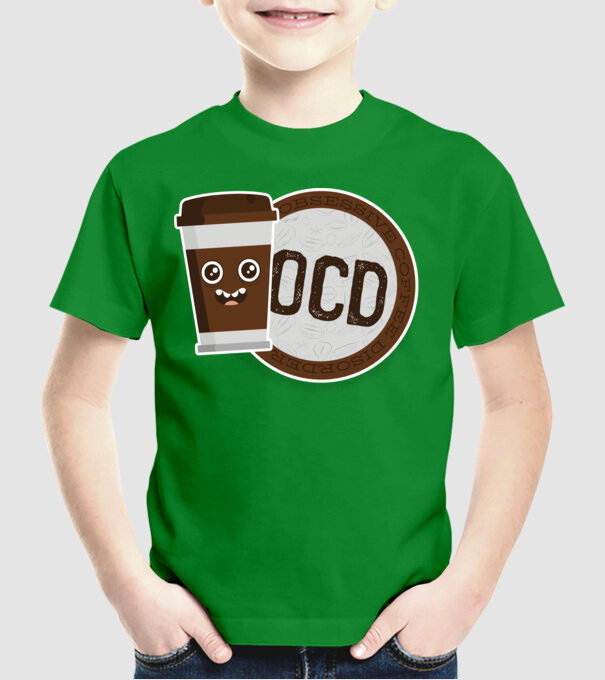 Cafea Dragoste și dependență model verde pe tricou