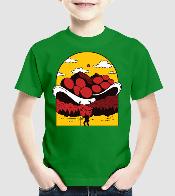 Excursie în munți model verde pe tricou