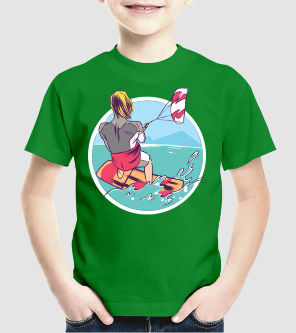 Kite Surf model verde pe tricou