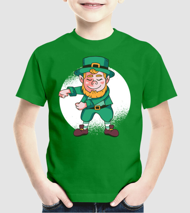 Leprechaun Floss - St. Patrick DAB dans model verde pe tricou