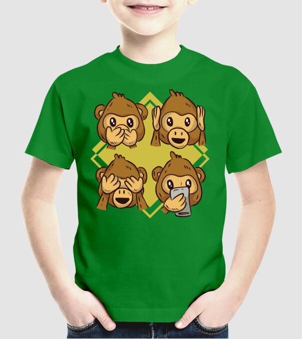 Icoane maimuță model verde pe tricou