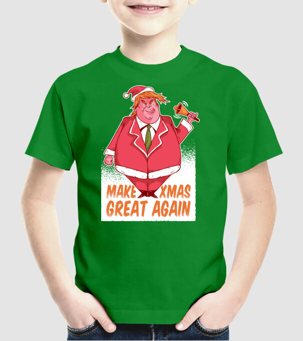 Make Xmas Great again Trump tricou amuzant Crăciun model verde pe tricou