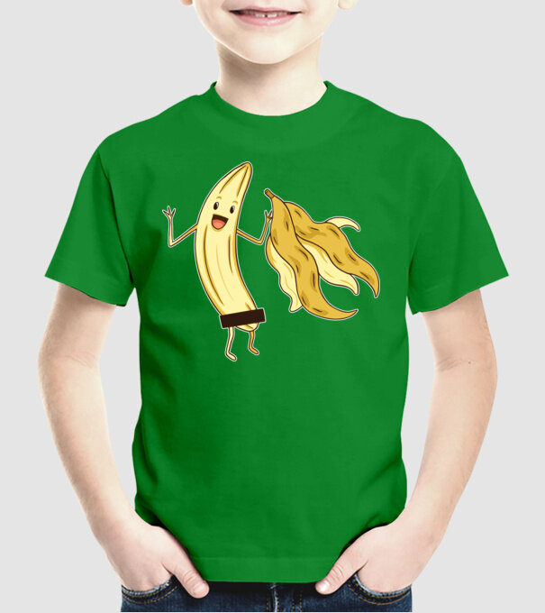 Banană goală model verde pe tricou