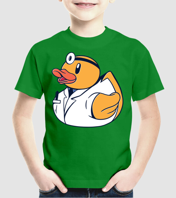 Medic Rățușcă de cauciuc model verde pe tricou