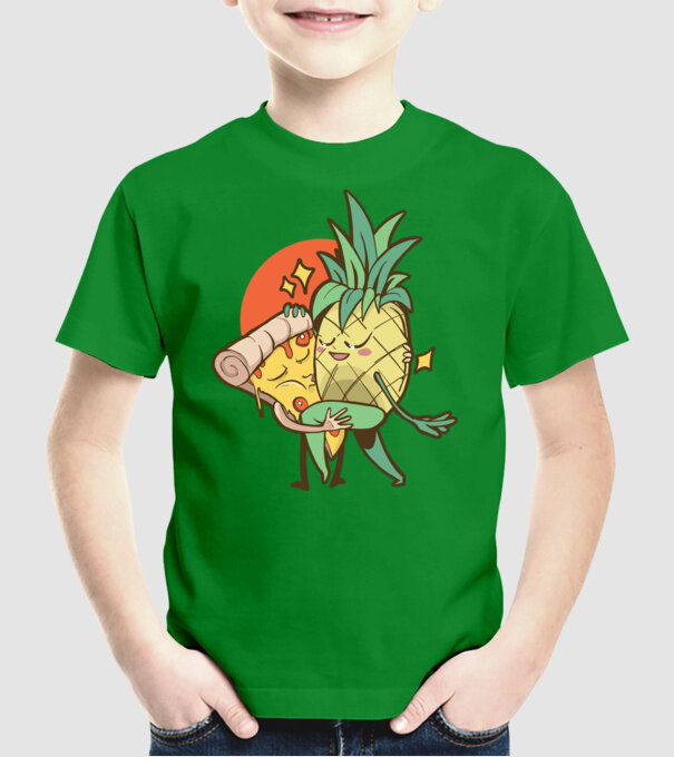 Pizza Ananas Dans model verde pe tricou