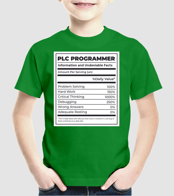 Programator PLC model verde pe tricou