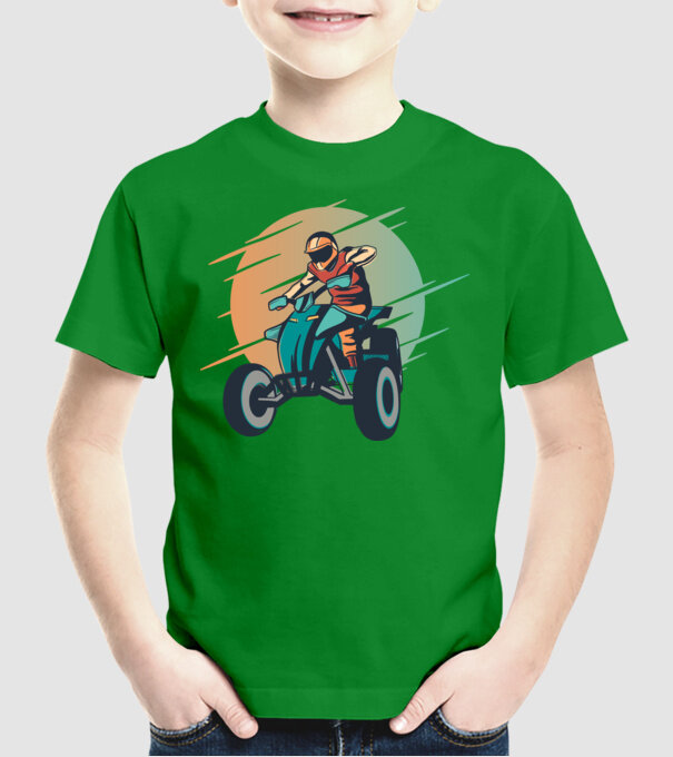 Concurent ATV model verde pe tricou