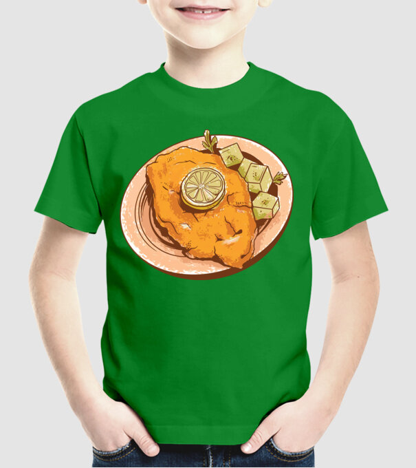 Șnițel vienez Wiener Schnitzel model verde pe tricou