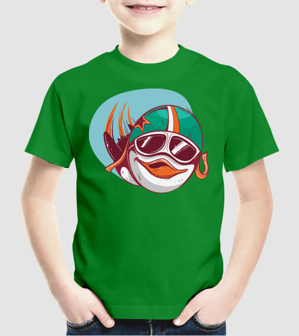 Pinguin Zburător model verde pe tricou