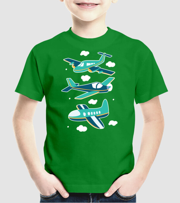 Avioane model verde pe tricou
