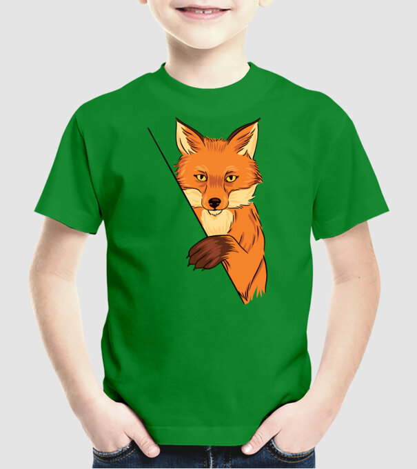 Vulpe model verde pe tricou