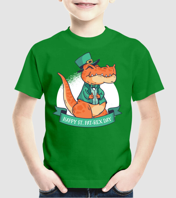 Dinozaur Sfântul Patrick model verde pe tricou