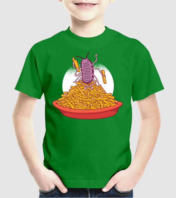 Insectă de Cartofi prăjiți model verde pe tricou