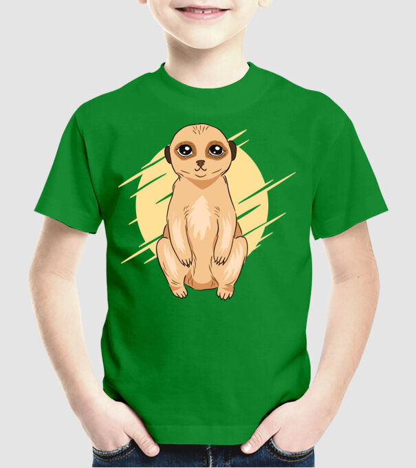 Suricată model verde pe tricou