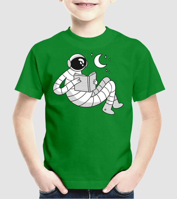 Lectură Astronaut model verde pe tricou