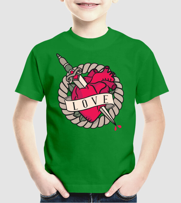 Fire and Ice model verde pe tricou