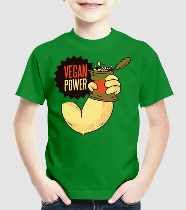 Putere vegan model verde pe tricou