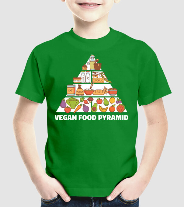 Piramidă vegan model verde pe tricou