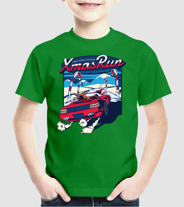 Xmas Outrun Retro Jucărie Crăciun model verde pe tricou