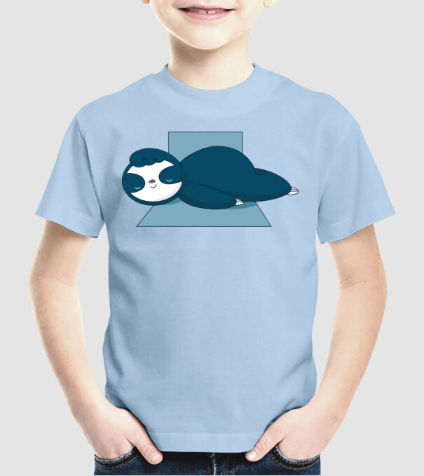 Leneș dormind model albastru deschis pe tricou