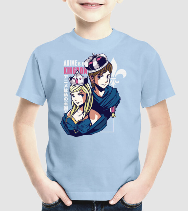 Anime este Regatul meu model albastru deschis pe tricou