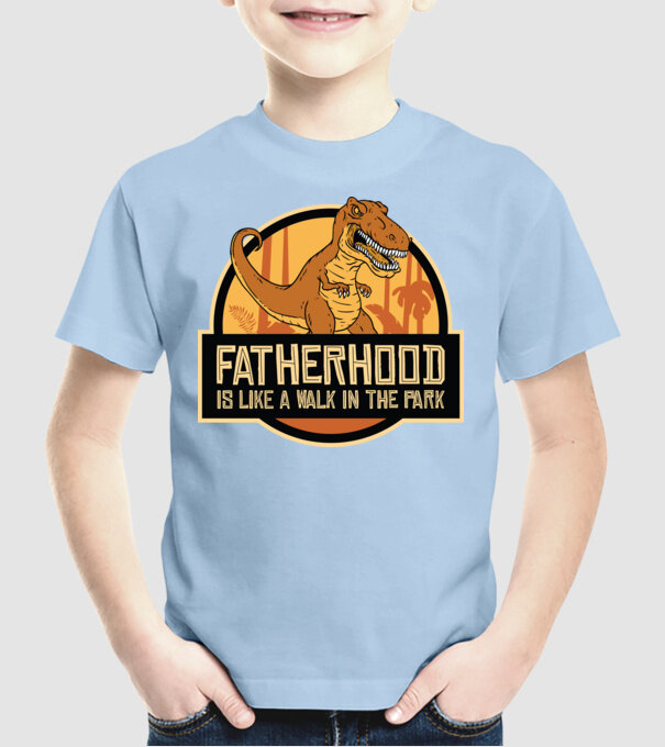 A fi tată - E ca o plimbare în Parcul Dinozaurilor model albastru deschis pe tricou