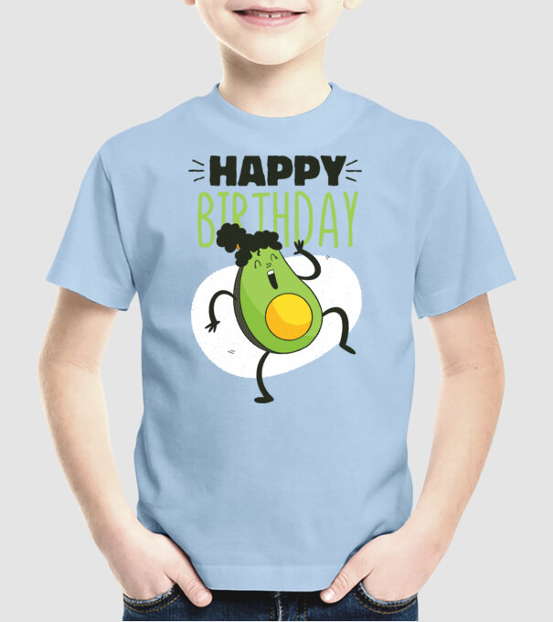 Avocado La mulți ani model albastru deschis pe tricou