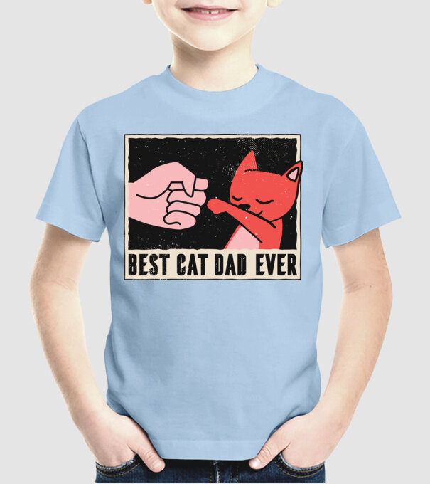 Best Cat Dad Ever - Cel mai bun stăpân de pisică model albastru deschis pe tricou