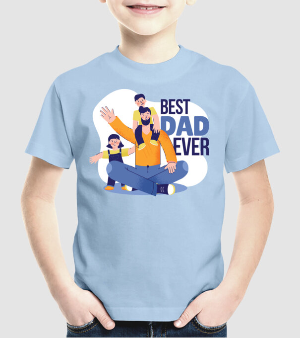 Best Dad ever - Cel mai bun tată model albastru deschis pe tricou