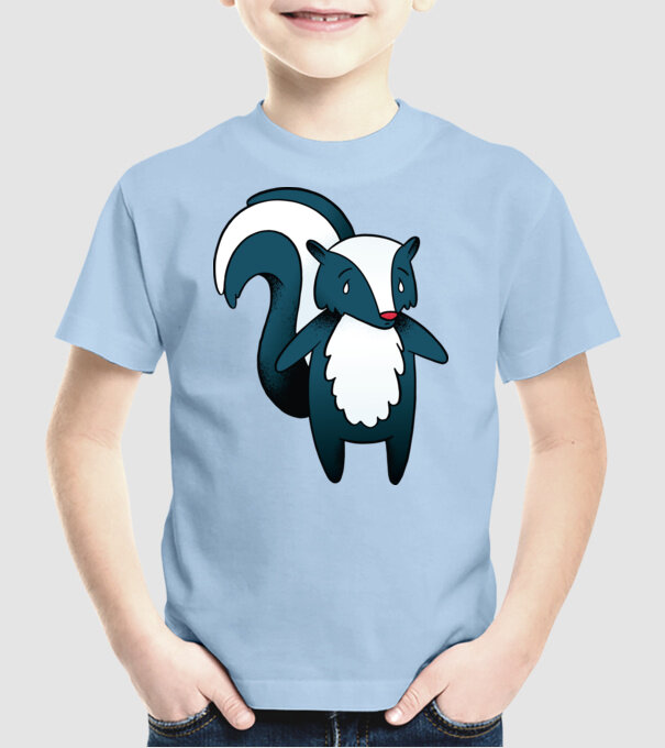 Bursuc puturos model albastru deschis pe tricou