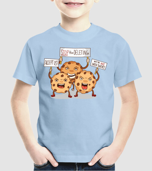 Protest Cookie model albastru deschis pe tricou