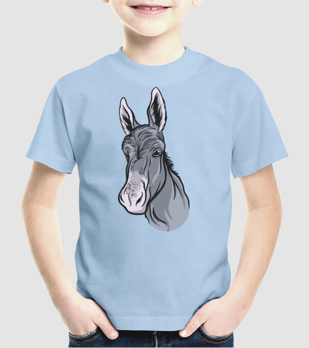 Măgăruș model albastru deschis pe tricou
