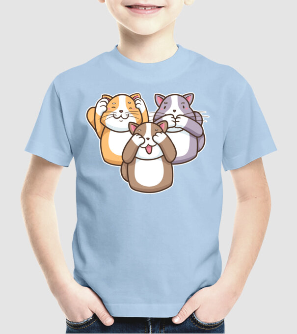 Pisicuțe drăguțe model albastru deschis pe tricou