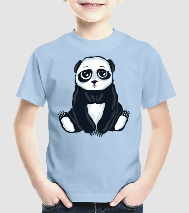 Panda drăguț model albastru deschis pe tricou