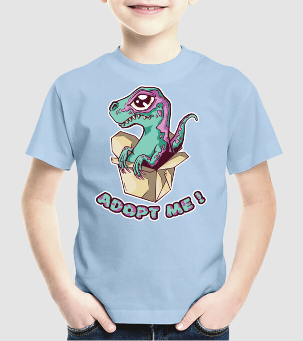 Raptor drăguț model albastru deschis pe tricou