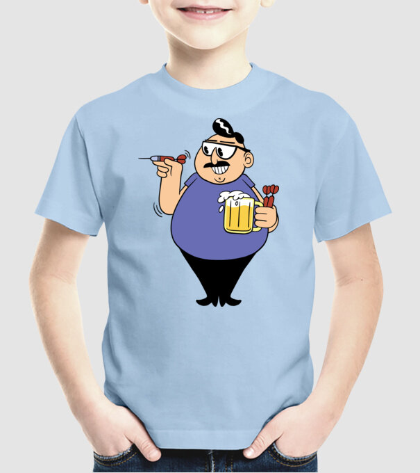 Jucător de darts model albastru deschis pe tricou