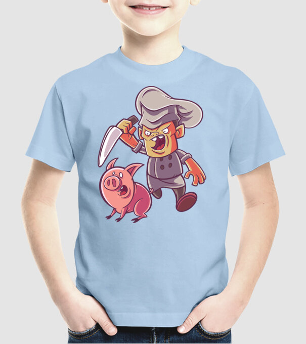 Sacrificare porc Măcelar model albastru deschis pe tricou
