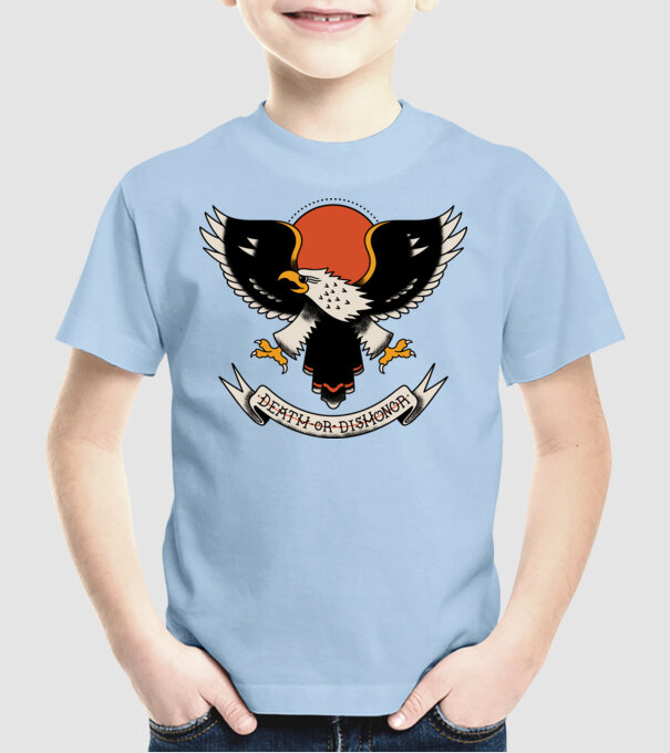 Eagle Tatuaj model albastru deschis pe tricou
