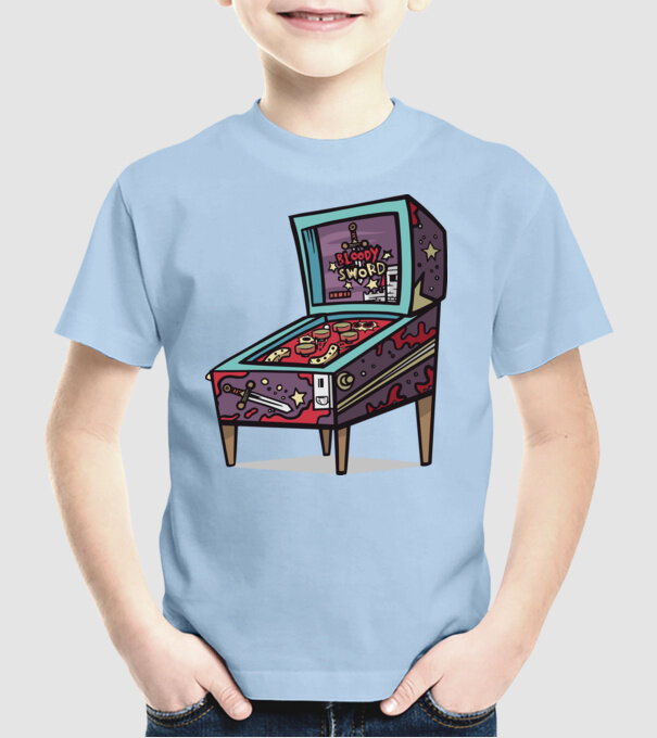 Flipper model albastru deschis pe tricou