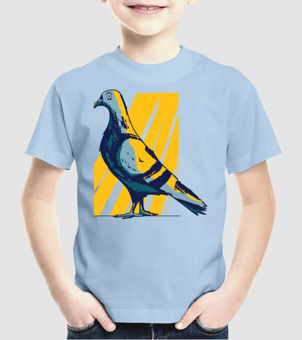 Porumbel model albastru deschis pe tricou
