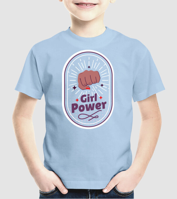 Girl Power Ziua Femeii model albastru deschis pe tricou