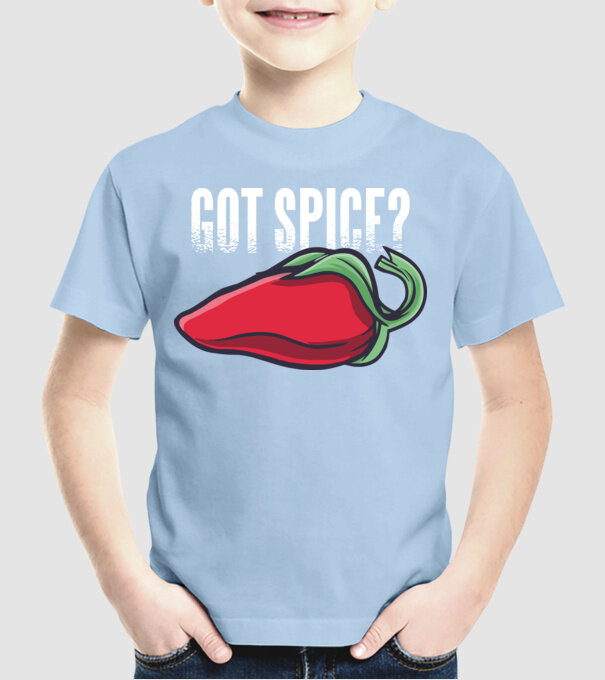 Got Spice ardei model albastru deschis pe tricou