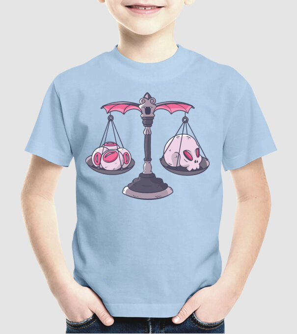 Balanță Horror model albastru deschis pe tricou