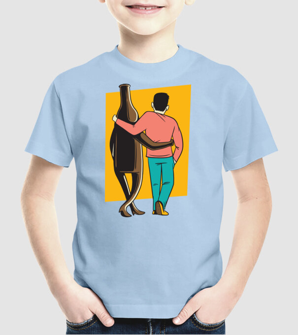 Amici de pahar model albastru deschis pe tricou